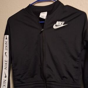 Nike Kids Black Jacket Nike Full Zip Good Condition 0504